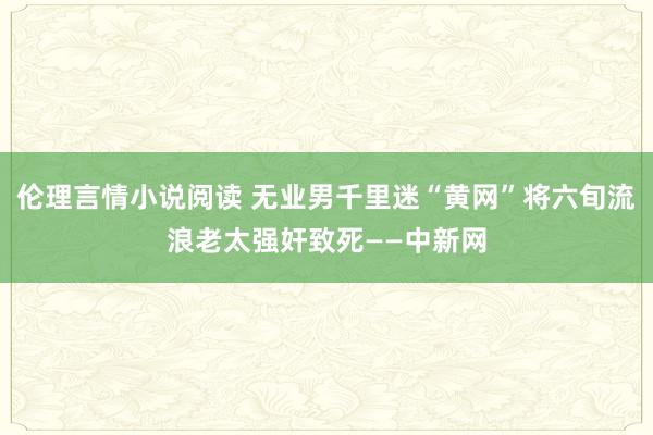 伦理言情小说阅读 无业男千里迷“黄网”将六旬流浪老太强奸致死——中新网