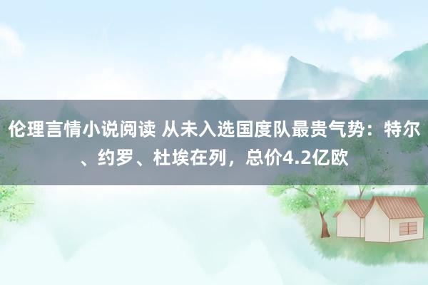 伦理言情小说阅读 从未入选国度队最贵气势：特尔、约罗、杜埃在列，总价4.2亿欧